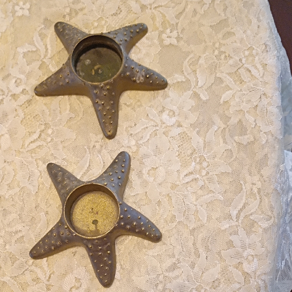 Starfish Brass Like Candle Holders